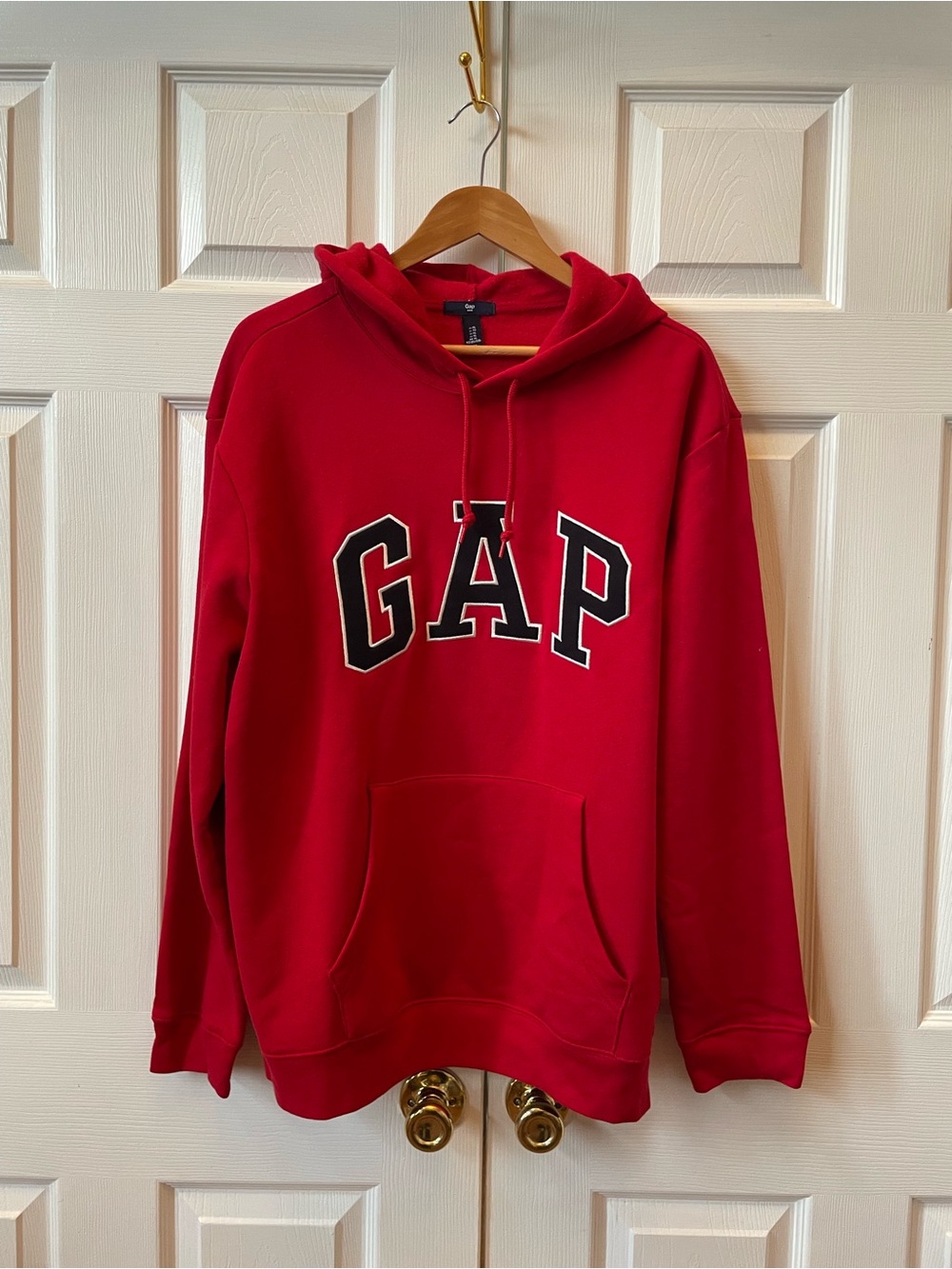 GAP Red Pullover Hoodie with Black Trim Logo - Picture 3 of 6